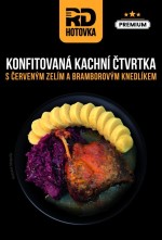 Konfitovaná kachní čtvrtka s červeným zelím a bramborovým knedlíkem 750g RD