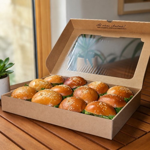 Box s miniburgery 1400g - mix hovězí a kuřecí